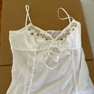 VINTAGE Hollister cotton sequin tank Cami Tank Top Strappy New rare Y2K